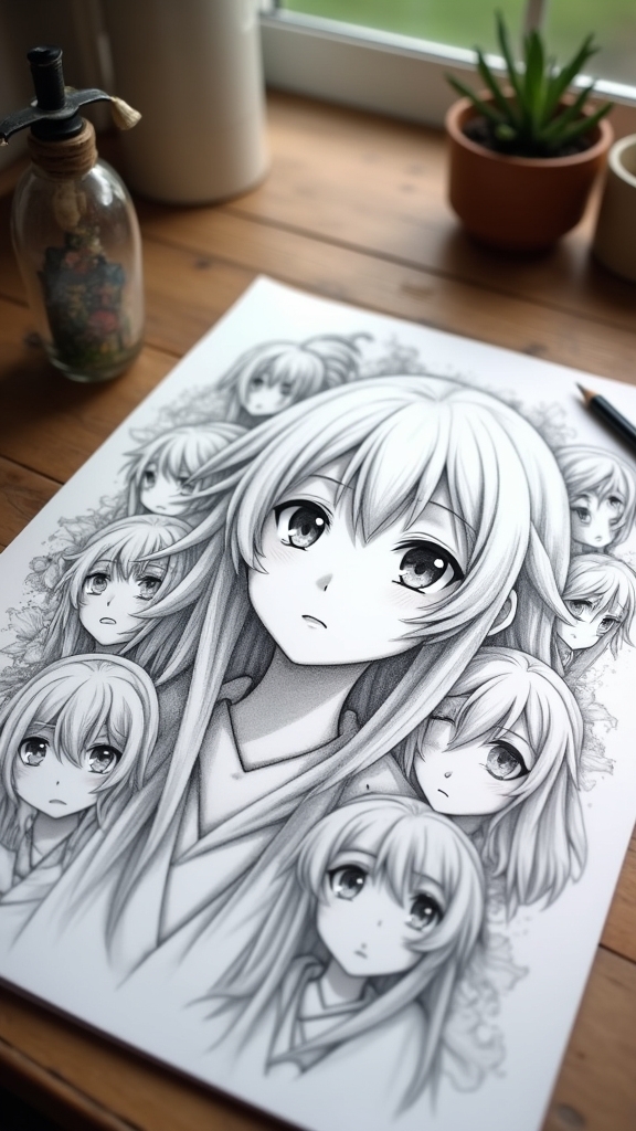 expressive anime character portraits