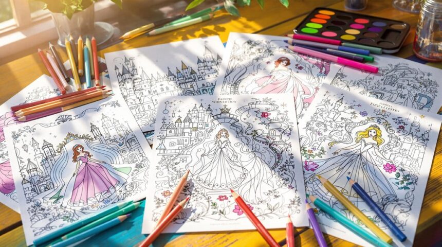 fairy tale coloring activity