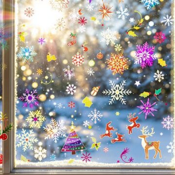 festive posca window art