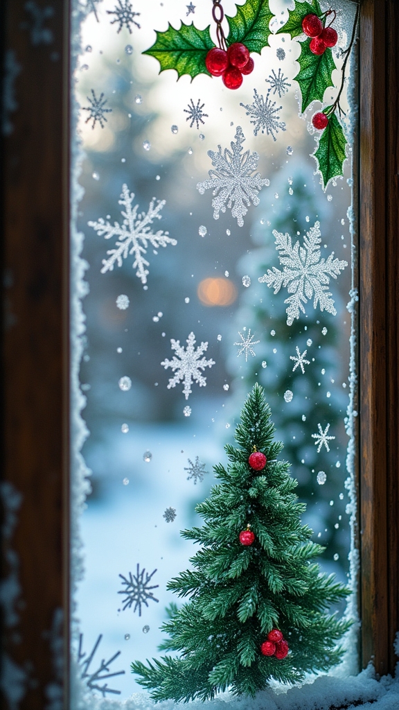festive window art details