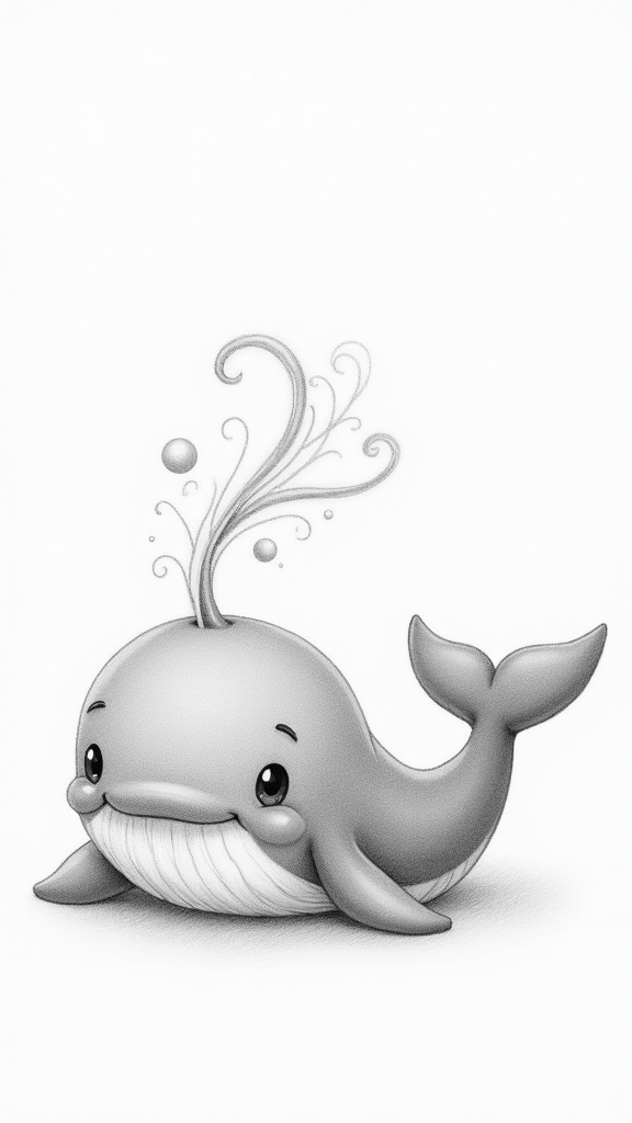 friendly whale drawing guide