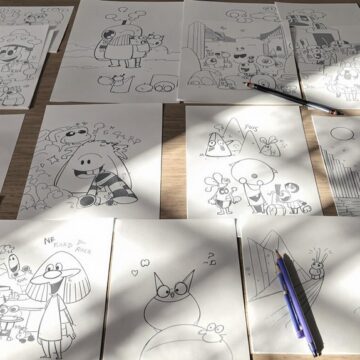 fun cartoon pencil sketches