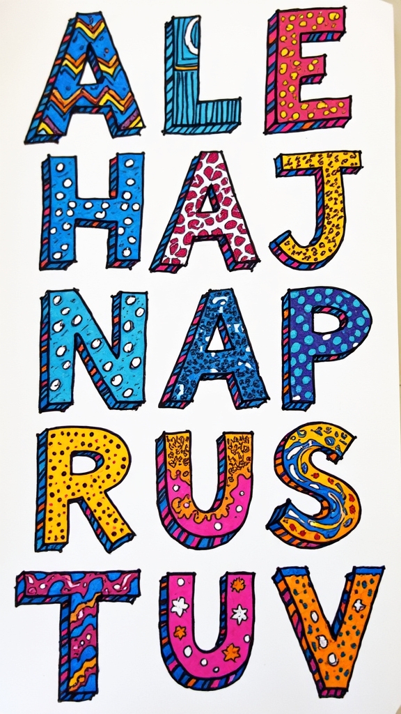 fun patterned lettering techniques