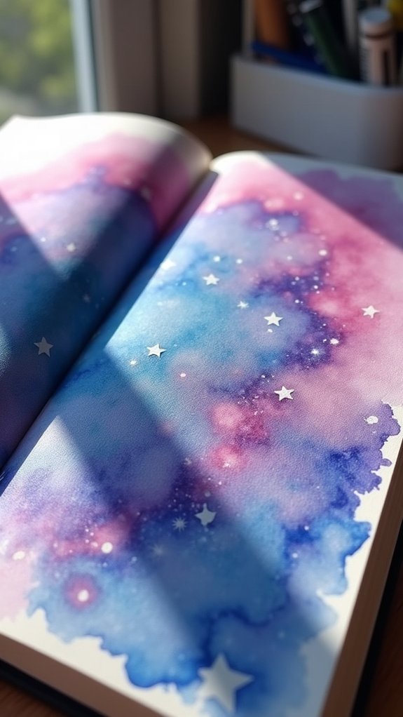 galaxy watercolor wash techniques