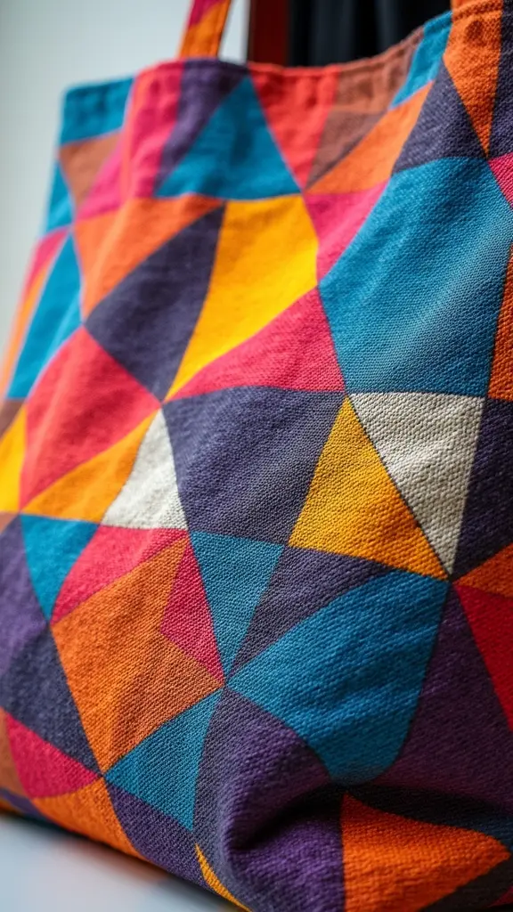 geometric art on totes