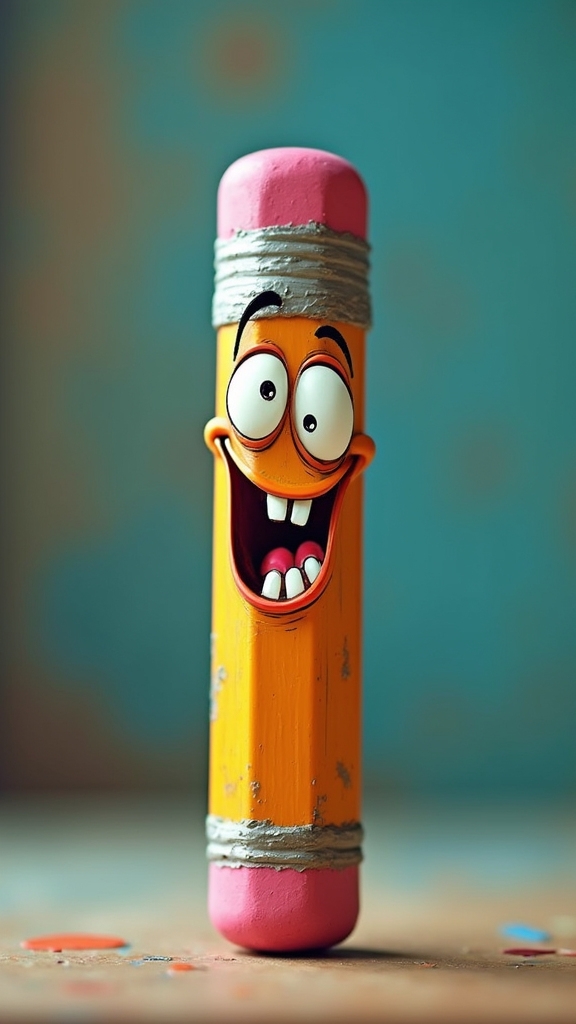 goofy tooth cartoon pencil
