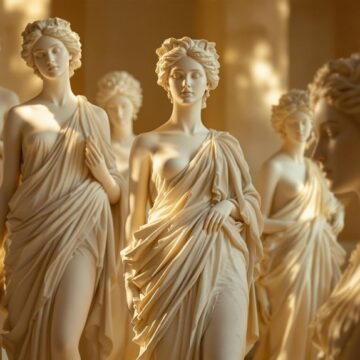 graceful mythological female statues