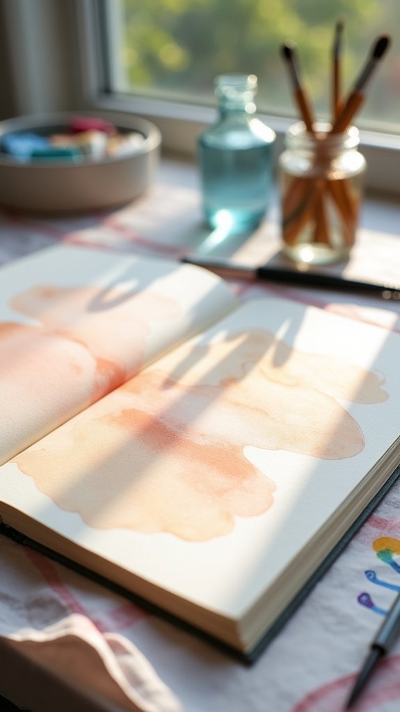 gravity assisted watercolor techniques