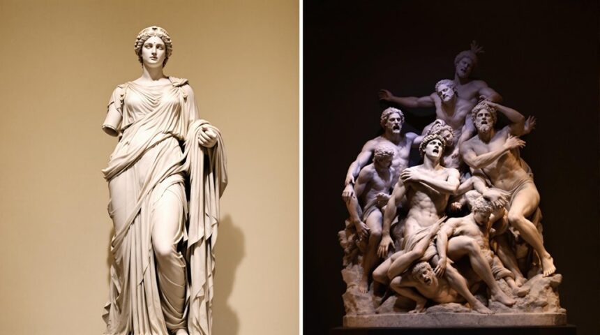 greek statues through eras
