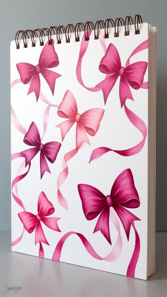 hand painted pink bows tutorial