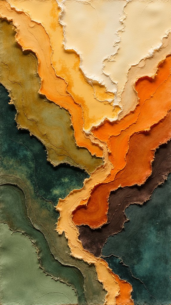 hand torn tissue paper art
