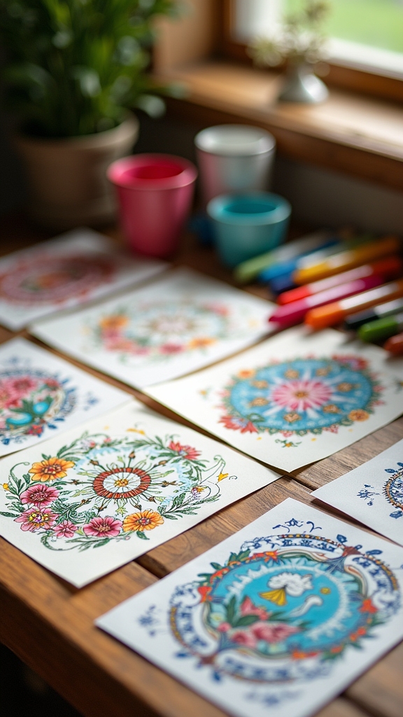 handmade colorful greeting cards