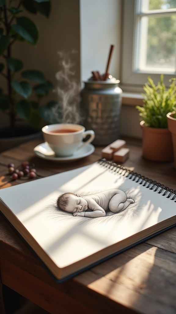 heartwarming newborn illustrations showcase