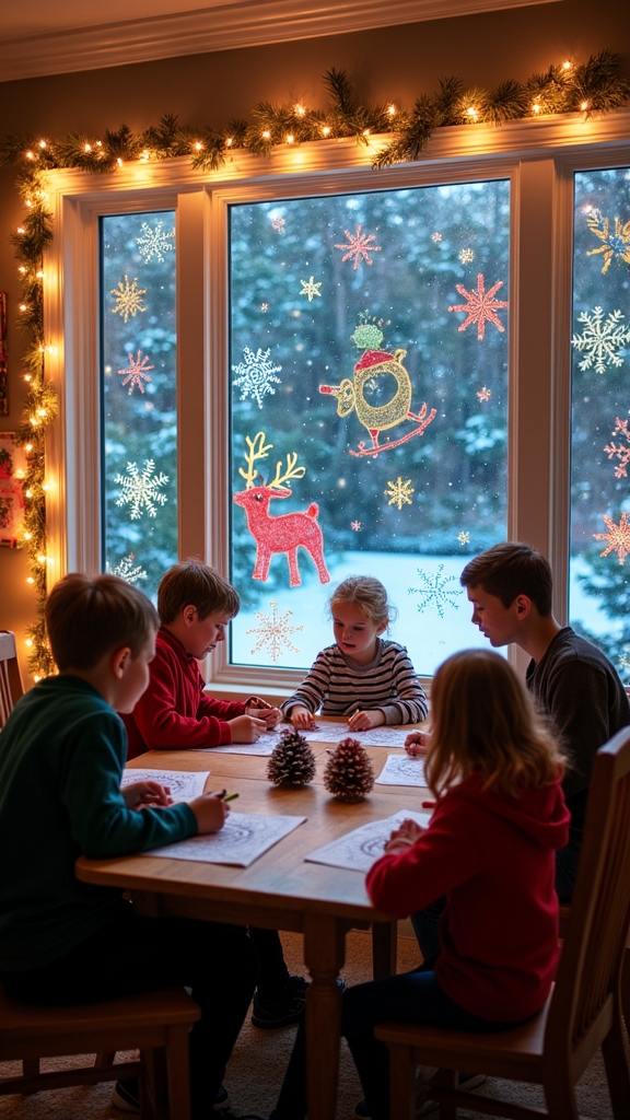 holiday window decorating fun