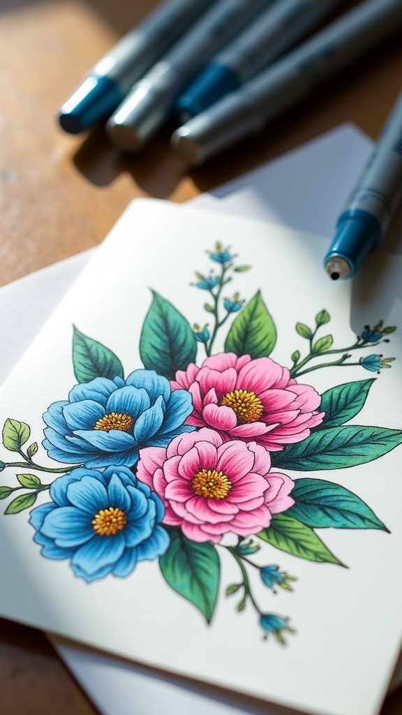 illustrated greeting card crafting