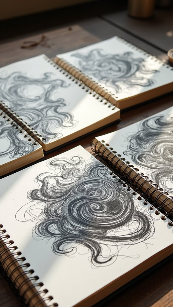 imaginative abstract pen drawings