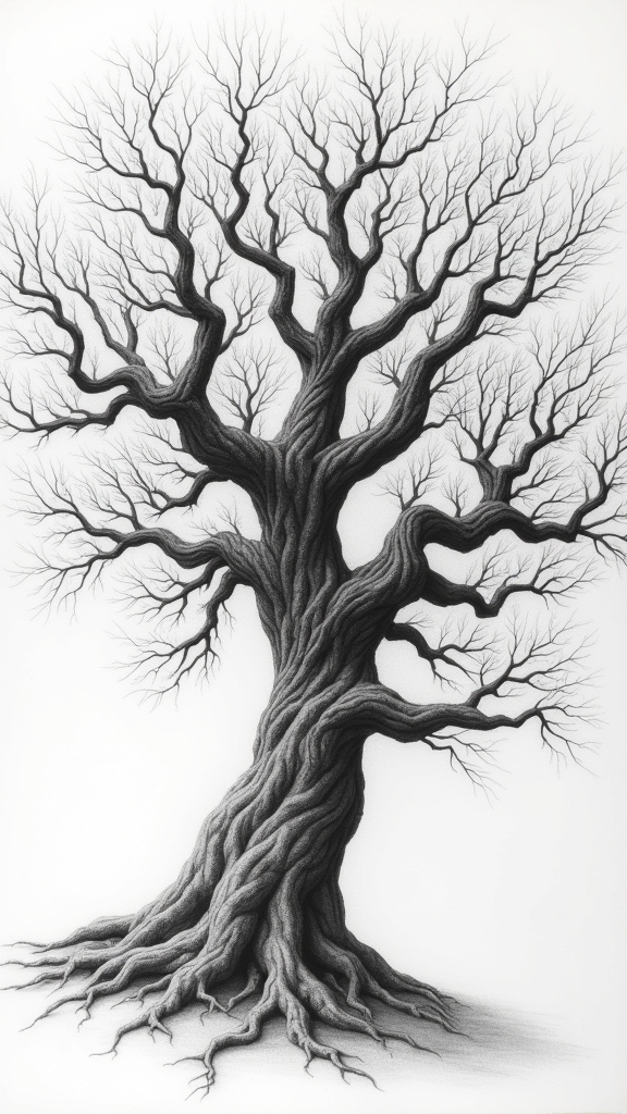 incredible intricate tree drawings
