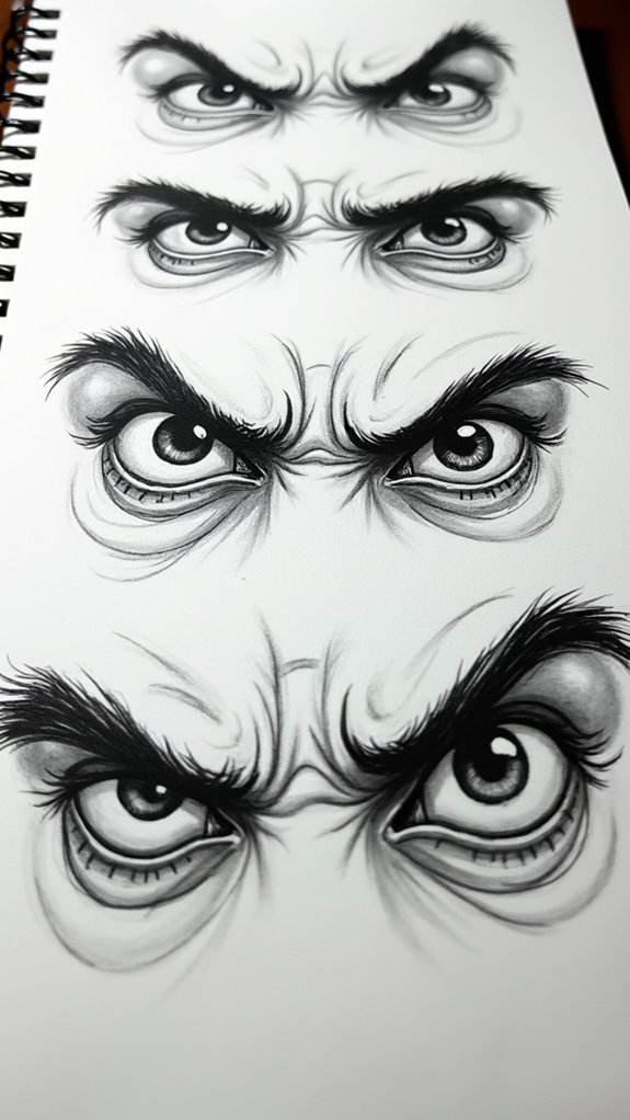 intense angry eye expression