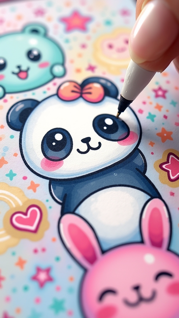 kawaii animal character design