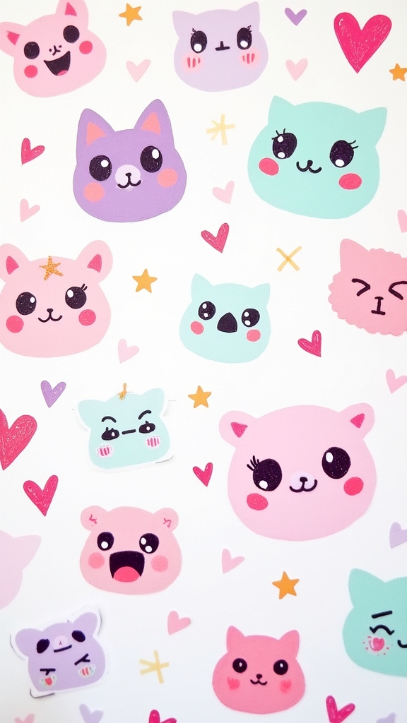 kawaii faces with expression