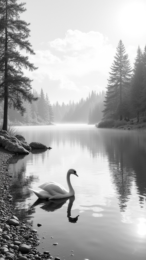 lakeside serenity and reflection