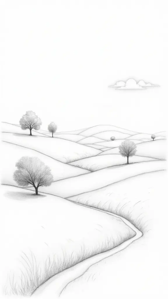 layered hills with shading