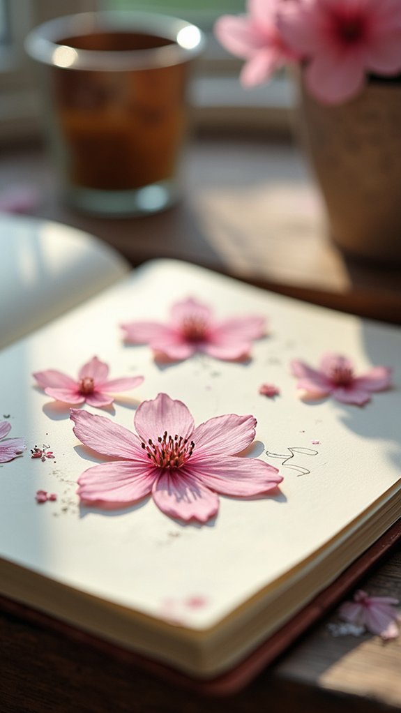 layered pastel cherry blossoms