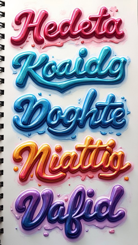 liquid letters flowing creatively