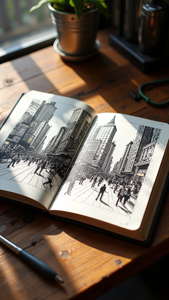 loose ink urban sketches