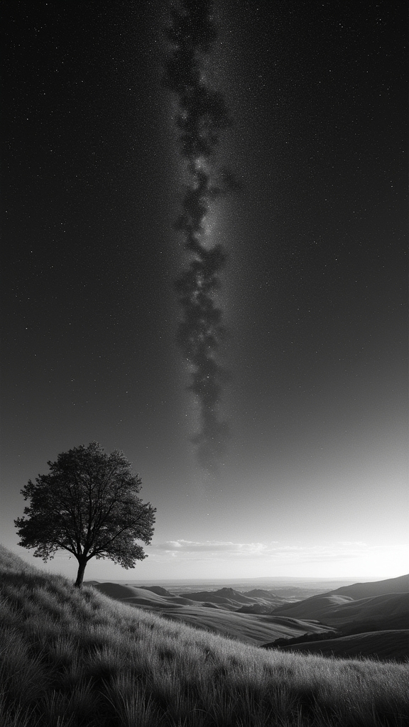 magical starlit countryside skies