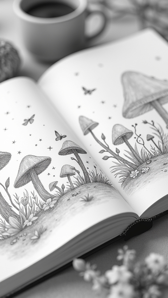 magical whimsical garden drawings