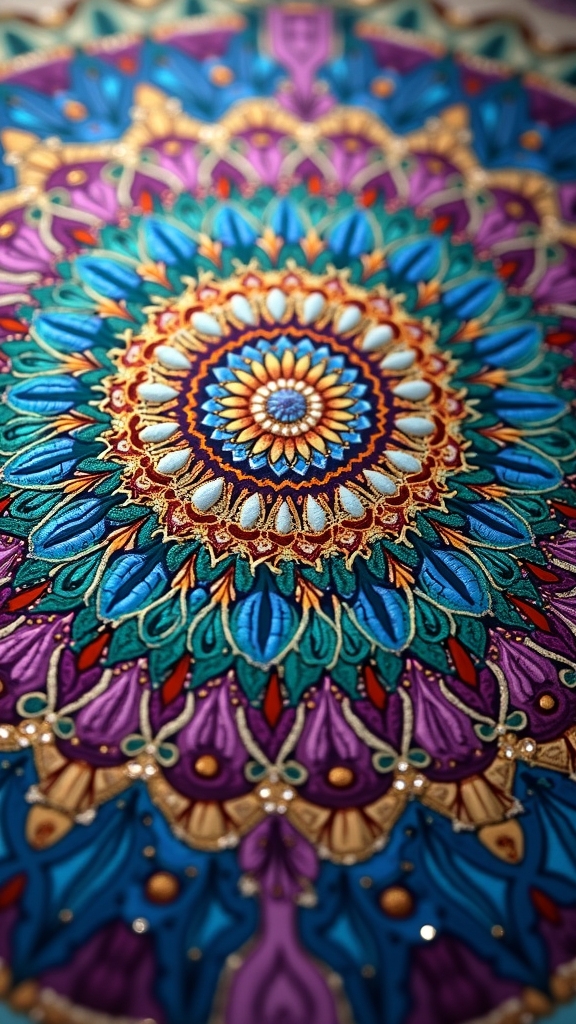 metallic mandalas on black