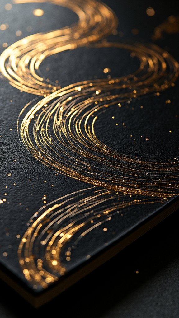 metallic paint on black