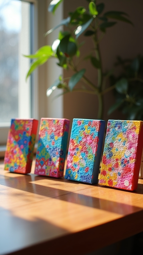 mini canvas desk decor
