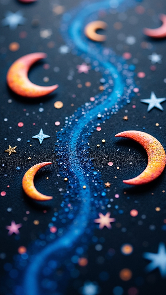 mini moon and night sky