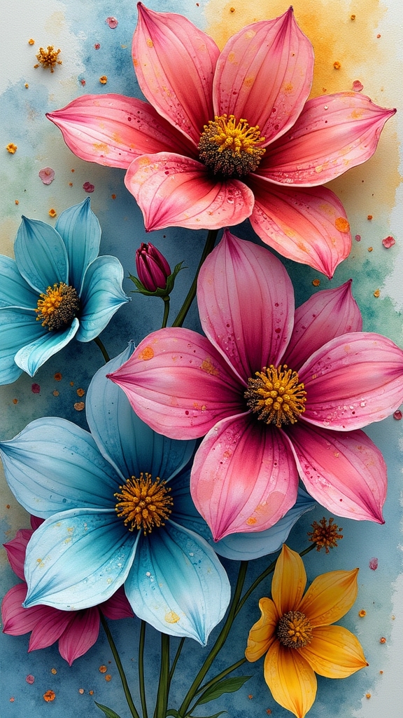 mixed media floral creativity