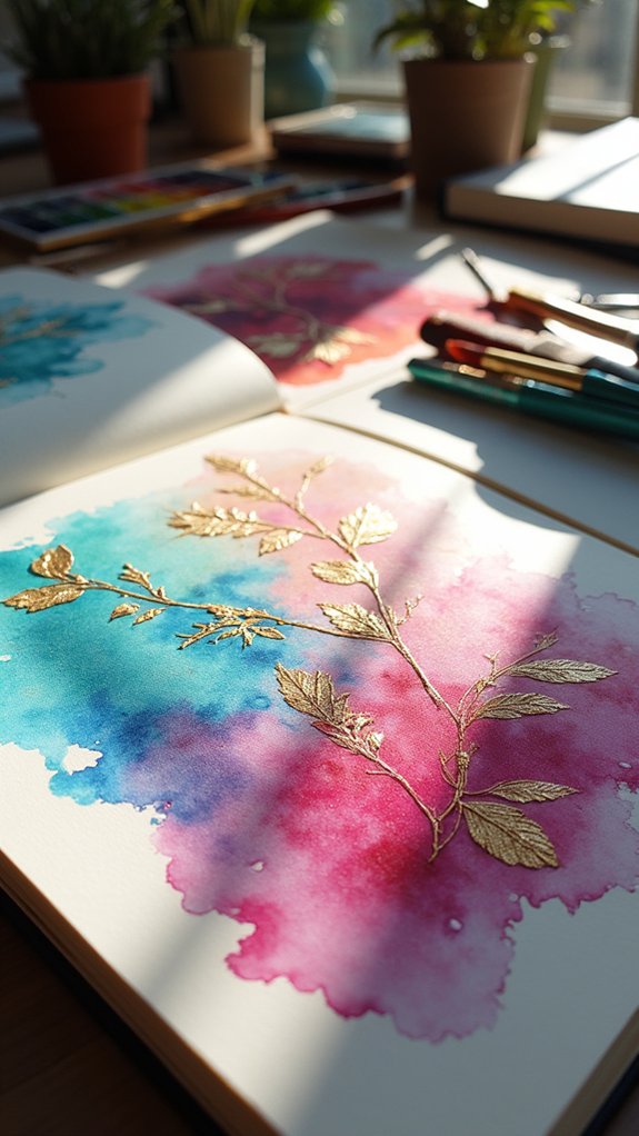 mixed media watercolour experimentation