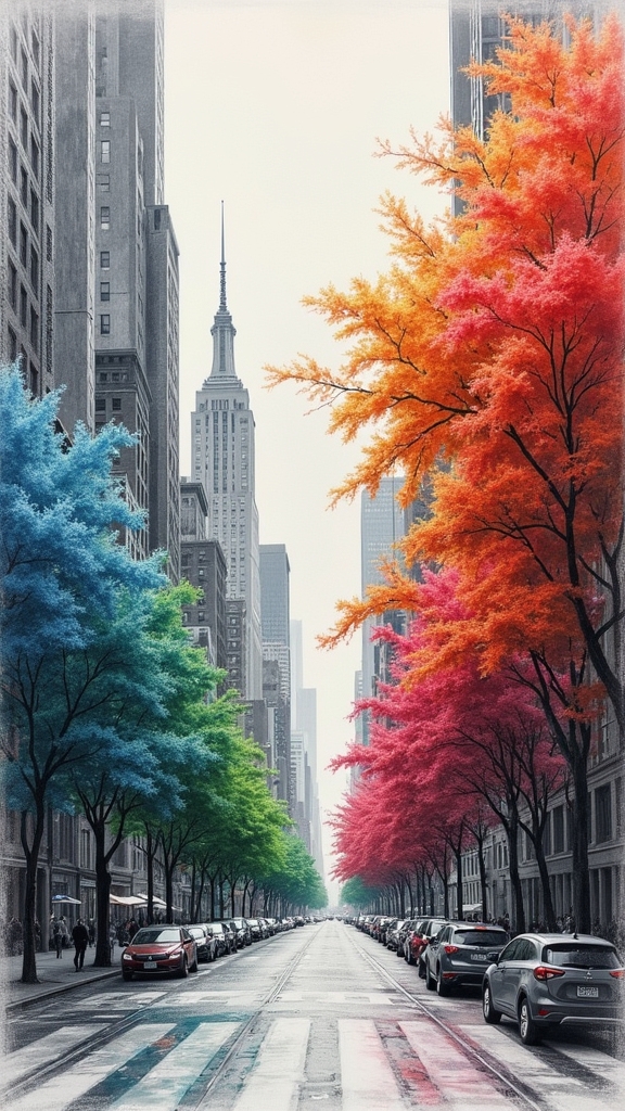 monochromatic urban art techniques