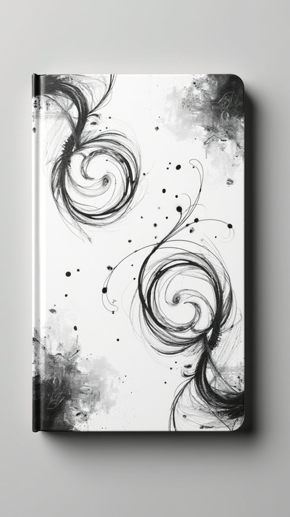 monochrome sketchbook cover artistry