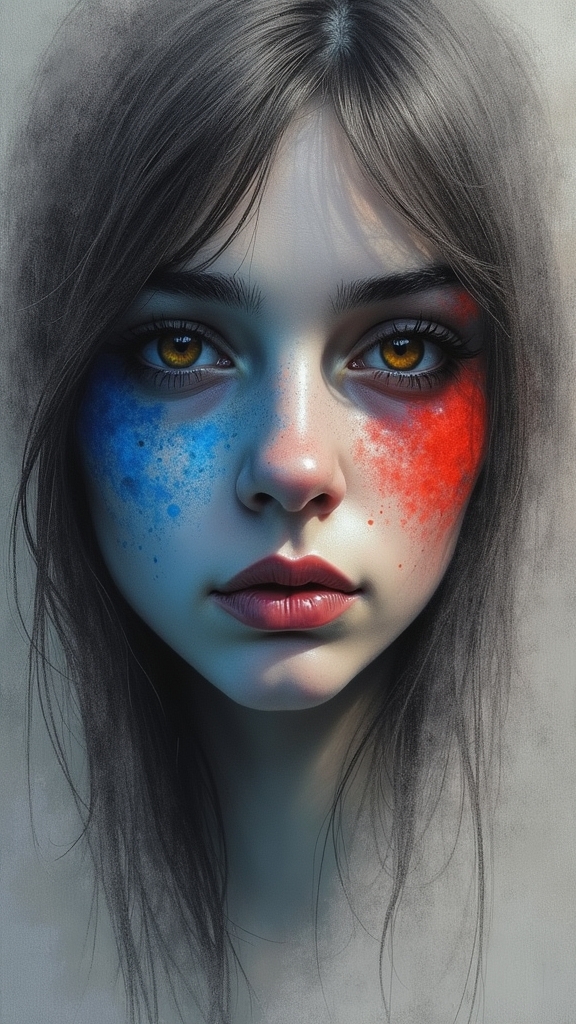 moody portraits on grey
