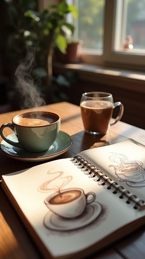 morning coffee sketching session