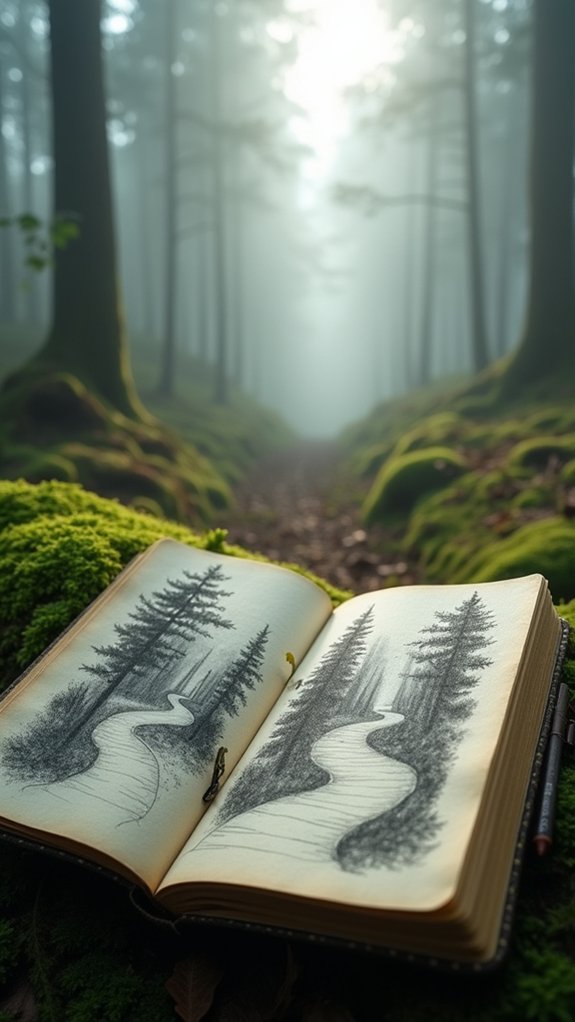mysterious foggy forest pathways