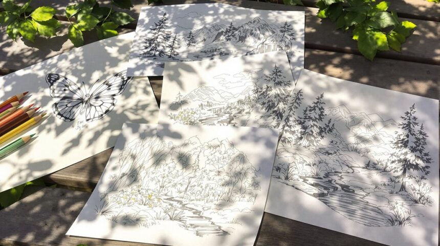 nature inspired outdoor pencil sketches