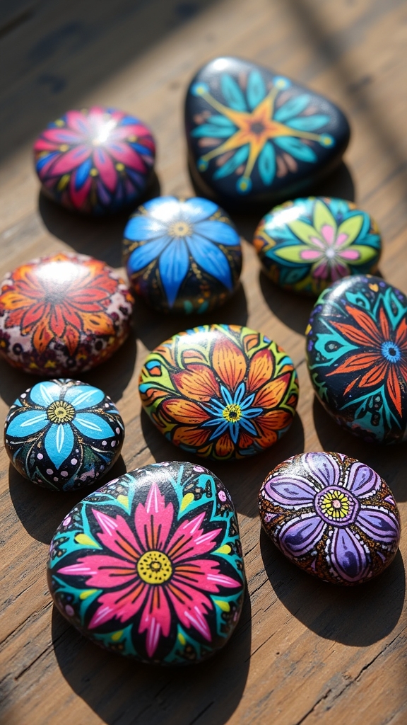 painted rock desk accessories