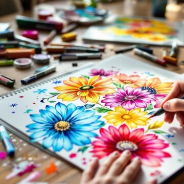 painting posca flowers tutorial