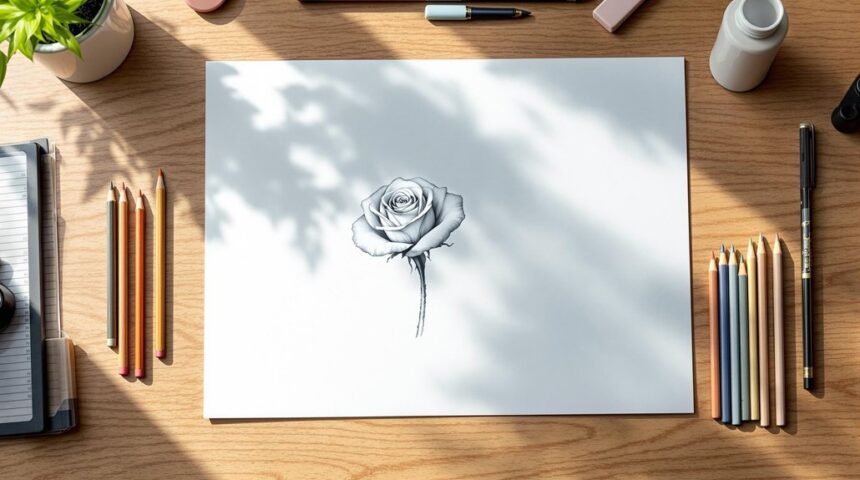 pencil art flower tutorial