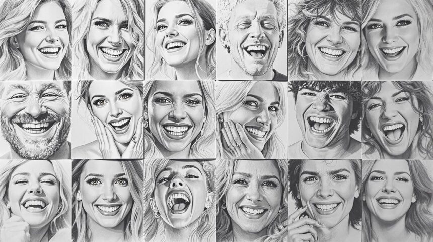 pencil portrait character expressions