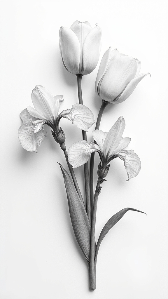 pencil shading floral realism