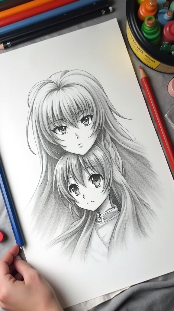 pencil textures enhance drama