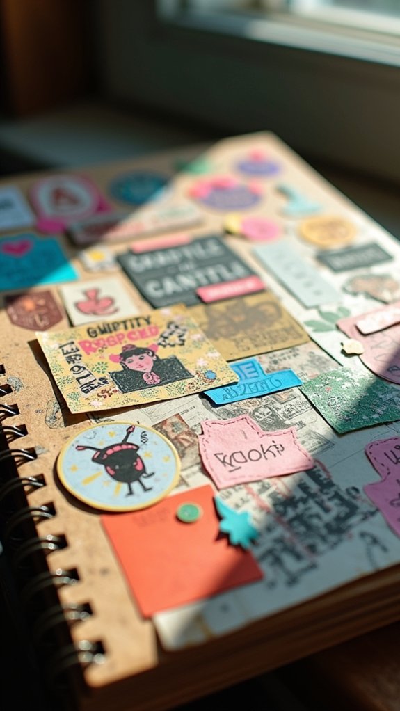 personalize sketchbook with stickers